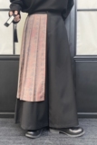 潮流中式草书印花百褶裙摆阔腿直筒男女长裤风禅意裤子2636P95，男装休闲裤，电商A246