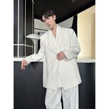 26潮流西服套装个性双门襟垫肩外套直筒休闲长裤5302P285，男装西服套装，电商A246