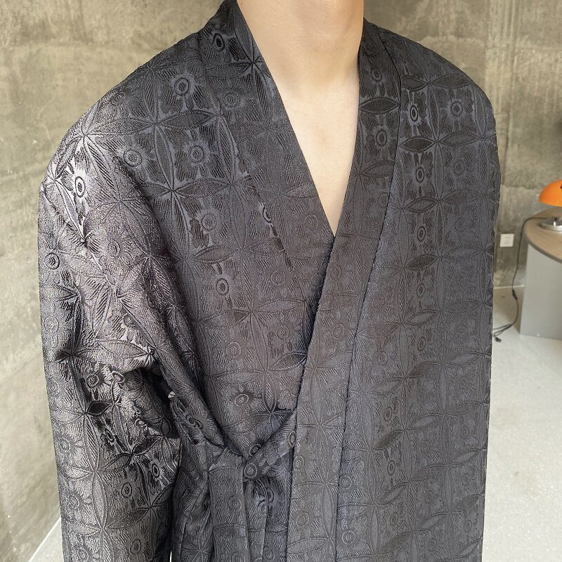 春季新款立体提花中式禅意长袖男女衬衣复古风系带衬衫3535P95,男装衬衫,电商A246
