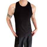 夏季圆领弹力针织背心潮流痞帅修身罗纹无袖坎肩5249P55，男装背心/马甲，电商A246