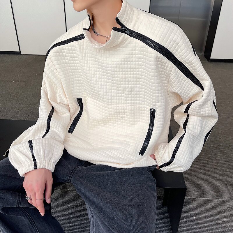 秋季韩版男套头卫衣个性双拉链设计潮流痞帅上衣2418P105,男装卫衣,电商A246
