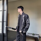 春季新中式竹叶刺绣短款男女外套风禅意夹克5237P155，男装夹克，电商A246