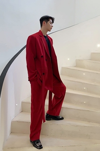 网红气质走秀飘带长款西服外套A246-3914-P135图片