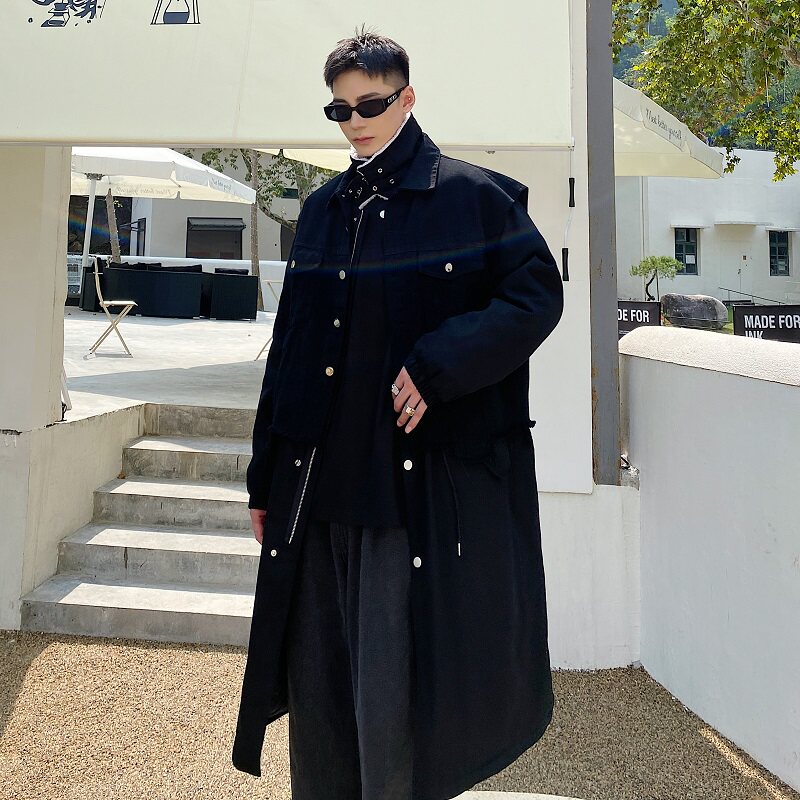 冬季韩版羊羔毛领长款棉衣A246-3757-P165,男装风衣,电商A246