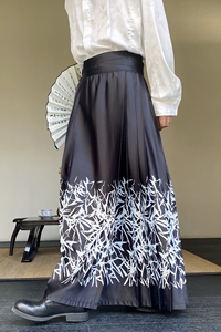 秋季改良新中式印花百褶马面裙潮流复古男女裙裤2600P115图片