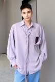 春小众拆卸口袋设计长袖男衬衣气质香芋紫简约高级感衬衫3769P85，男装衬衫，电商A246
