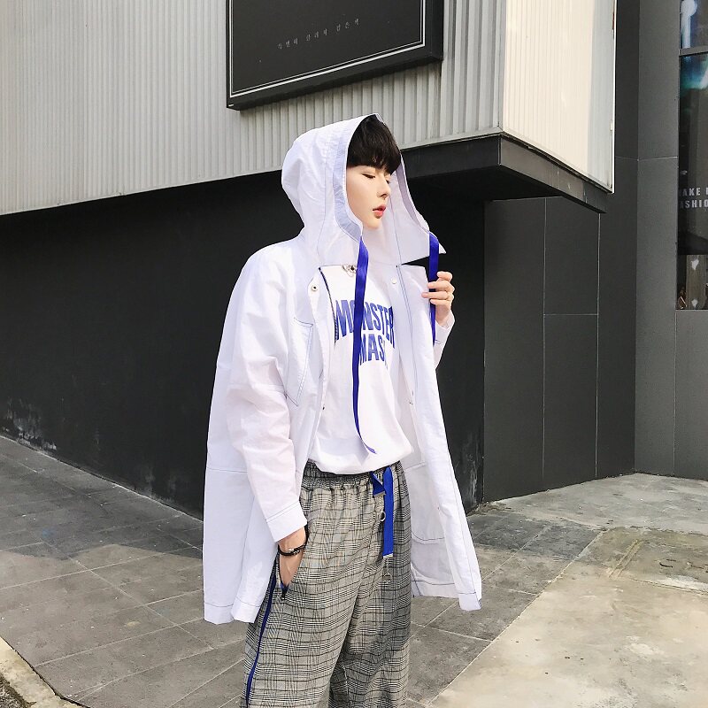 夏季百搭连帽长袖防晒男衬衣个性时尚潮男大气外套A261-509-P78图片