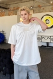 夏季韩版褶皱皮标设计款圆领短袖男T恤雅痞简约舒适半袖5147P70，男装T恤，电商A246