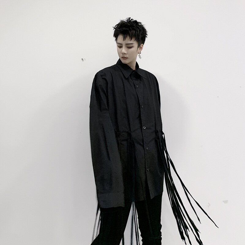 山本暗黑早春小众多飘带设计款长袖衬衣A261-3045-P75，男装衬衫，电商A246