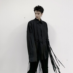 山本暗黑早春小众多飘带设计款长袖衬衣A261-3045-P75，男装衬衫，电商A246