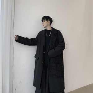 山本暗黑小众个性假两件小香风西服拼接时髦风衣A261-9078-P150图片