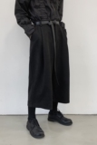 走秀同款暗黑冬季凹造型定制腰带毛呢料阔腿八分裤A261-2182-P85，男装休闲裤，电商A246