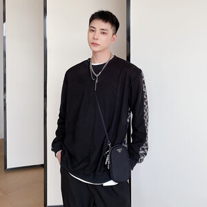 早春提花撞色百搭男卫衣A246-3741-P70图片