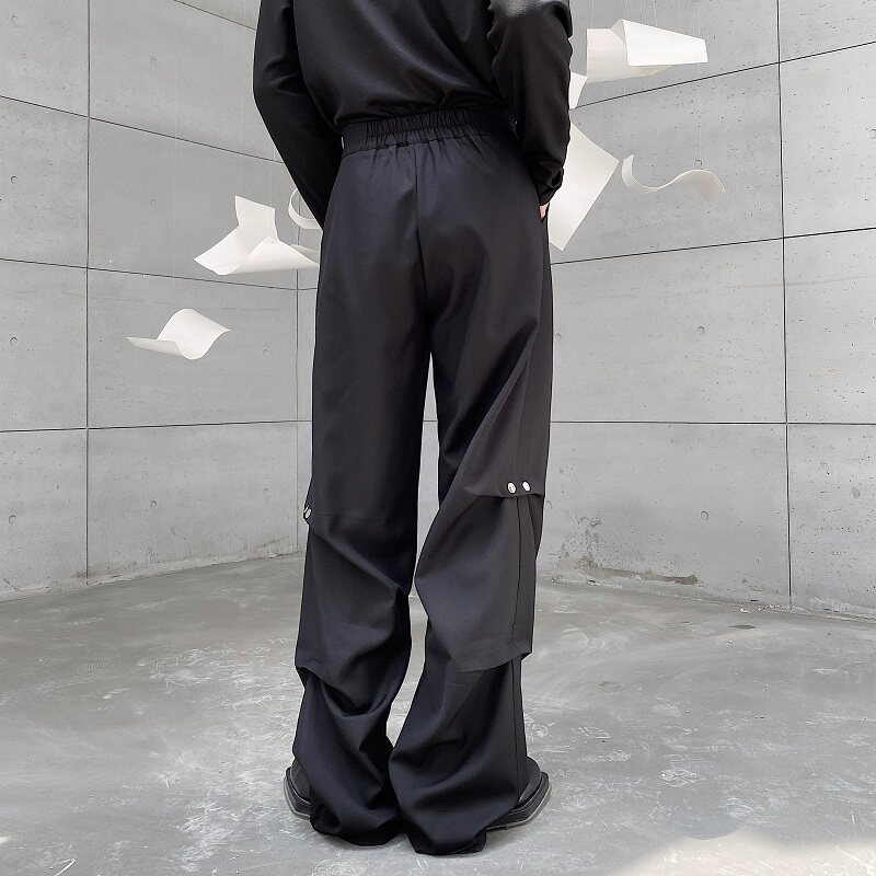 复古铆钉设计感休闲裤男潮牌宽松直筒阔腿拖地长裤子5108-P75,男装休闲裤,电商A246