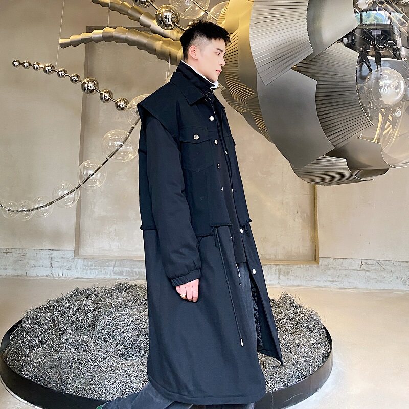 冬季韩版羊羔毛领长款棉衣A246-3757-P165,男装风衣,电商A246