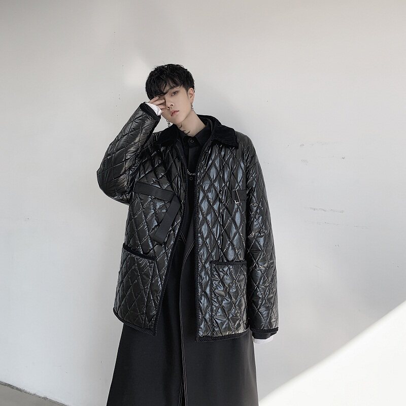 山本暗黑小众菱形刺绣绗缝绑带个性设计棉衣A261-2178-P125，男装棉衣，电商A246
