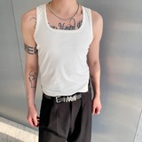 夏季个性方领弹力紧身背心短款针织无袖坎肩3564P55，男装背心/马甲，电商A246