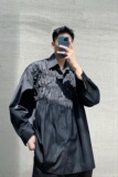 潮流褶皱设计气质百搭长袖衬衣A246-3714-P75，男装衬衫，电商A246