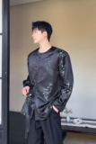 春季新中式缎面竹叶提花圆领绑带设计长袖男女衬衣风3542P105，男装衬衫，电商A246