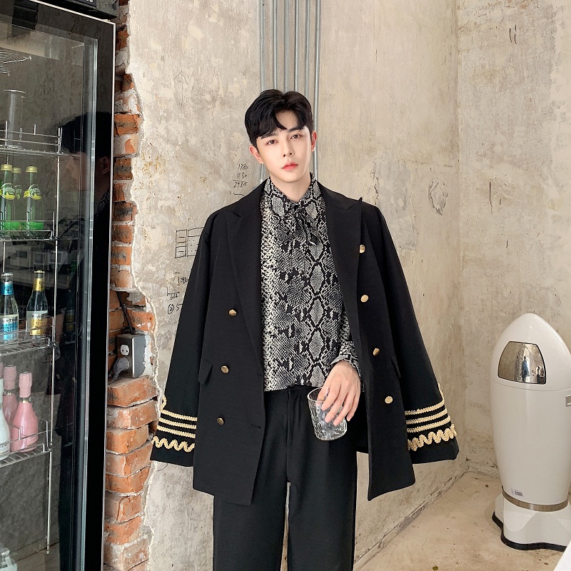 痞帅个性气质制服感时髦西服男宽松休闲外套9057-P125，男装西服，电商A246