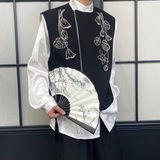 春季新款风中式刺绣圆领马甲男女复古百搭拉链潮流坎肩5211P115，男装背心/马甲，电商A246