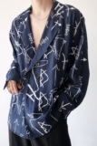 个性原创复古图腾棉麻料西服领长袖男衬衣2405-P75，男装西服，电商A246
