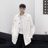 冬季加厚毛毛拼皮翻领外套个性痞帅时髦环保皮草上衣9982P135，男装夹克，电商A246
