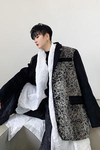 暗黑系限量定制款手工编织拼接西服A261-3009-P135图片