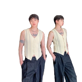 春夏新款开衫针织背心简约韩版百搭休闲男女潮流坎肩MY62P70，男装背心/马甲，电商A246