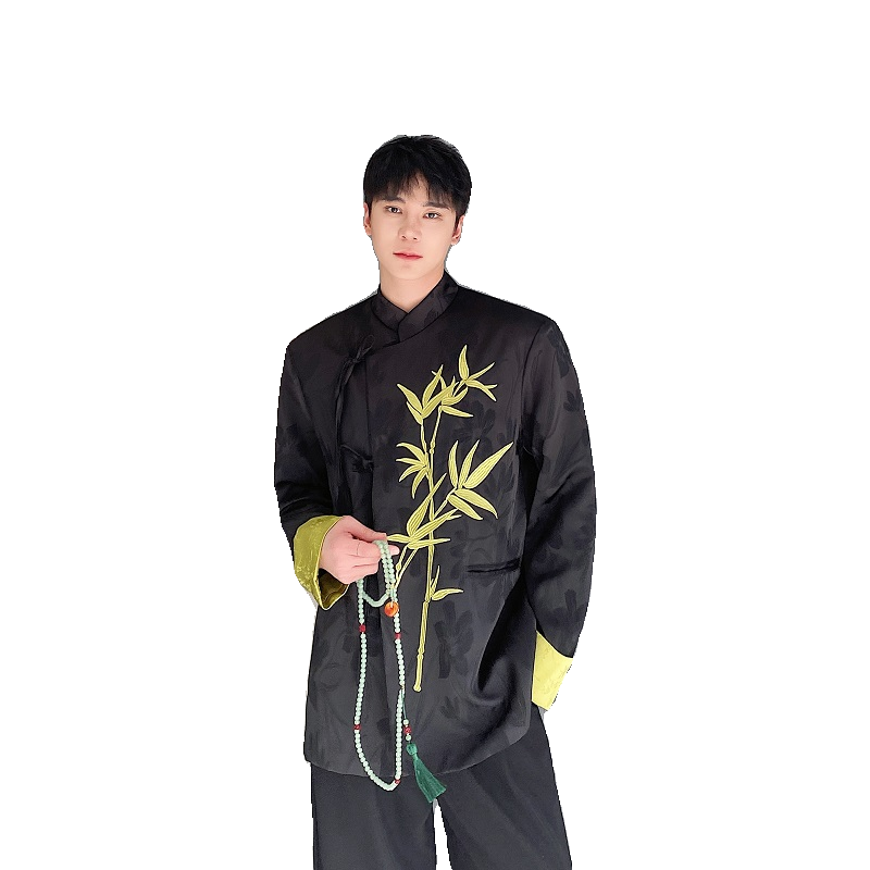 春季新中式缎面提花刺绣立领男女西服风禅意外套3561P150,男装西服,电商A246