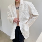 设计款冷淡风高级感创意压褶潮流休闲复古男宽松西服3718-P125，男装西服，电商A246