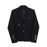 早春简约撞色袖口设计男西服个性拉链调节宽松韩版外套2526P140，男装西服，电商A246