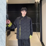 春季新中式提花撞色立领长袖男女风衬衣复古禅意衬衫3554P105，男装衬衫，电商A246