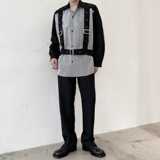 设计款定制绑带条纹撞色个性长袖衬衣A246-2312-P75，男装衬衫，电商A246
