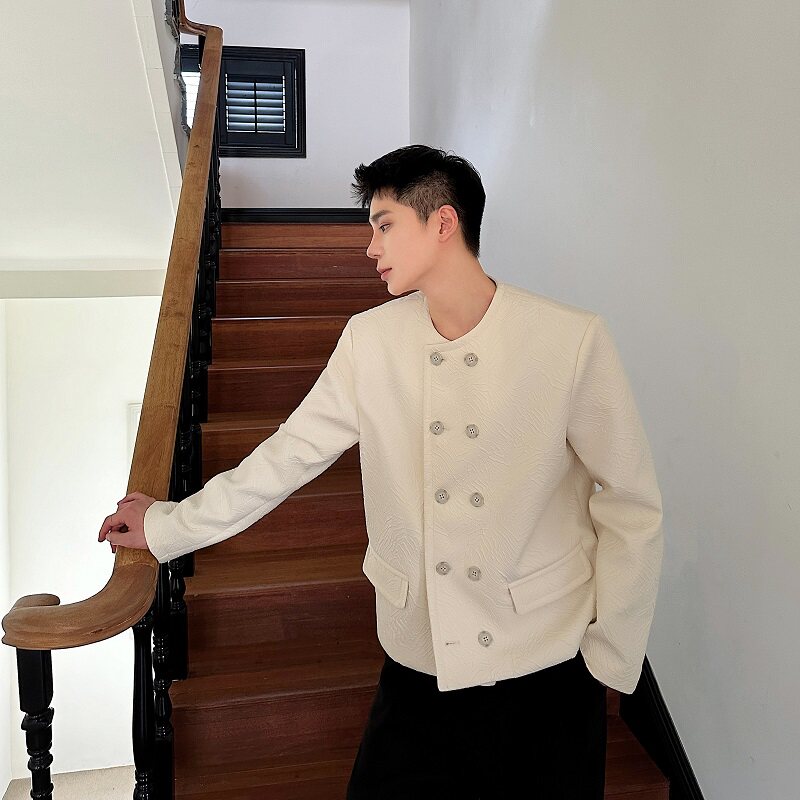 双排扣个性冷淡风外套男秋季高级感气质短款夹克A246-2652-P140,男装夹克,电商A246