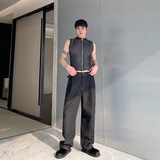 春夏新款立领拉链短款针织弹力背心痞帅潮流百搭款坎肩MY61P70，男装背心/马甲，电商A246