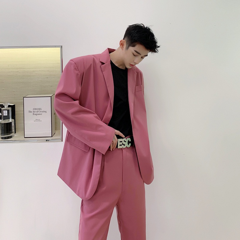 韩超宽垫肩气质个性小众百搭复古时髦西服A261-3940-P145，男装西服，电商A246