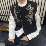 春季新款风中式刺绣圆领马甲男女复古百搭拉链潮流坎肩5211P115，男装背心/马甲，电商A246