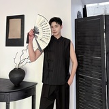 夏季立体褶皱盘扣百搭无袖马甲A246-6820-P95，男装背心/马甲，电商A246