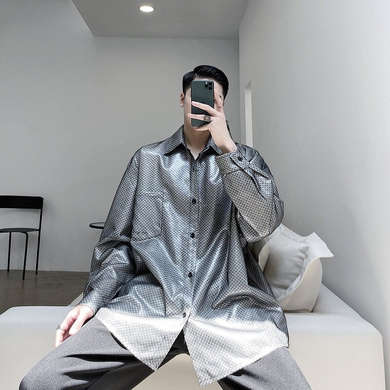 原创设计鱼鳞纹时尚个性衬衣A246-2308-P95,男装衬衫,电商A246