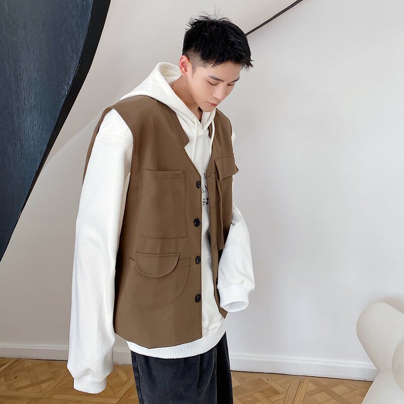 新款时尚百搭休闲马甲男宽松显瘦无袖坎肩5033-P80,男装背心/马甲,电商A246