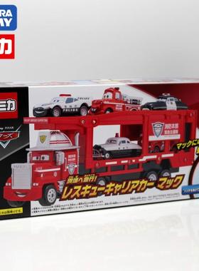 TOMY/多美卡车模玩具汽车赛车总动员麦大叔装载运输车卡车937951