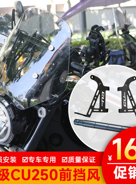 适用隆鑫无极CU250前挡风板风挡玻璃导流罩改装件装饰板LX250-22