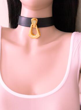 项圈定制刻字手工皮具女m牵引绳链子k9吊环吊牌真皮 22