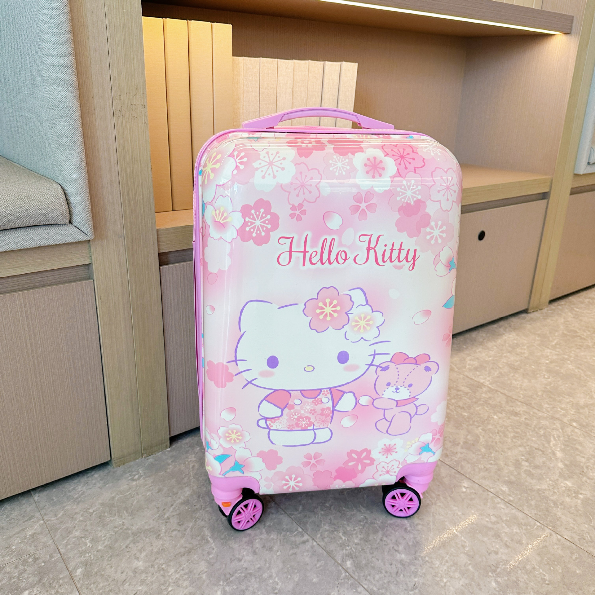 hellokitty行李登机箱女小型学生粉色拉杆箱高颜值轻便旅行密码箱