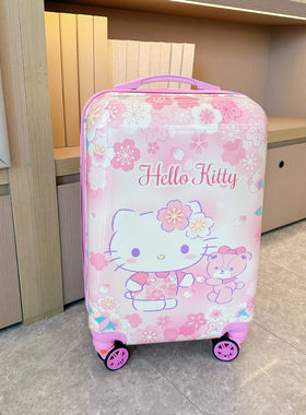 hellokitty行李登机箱女小型学生粉色拉杆箱高颜值轻便旅行密码箱