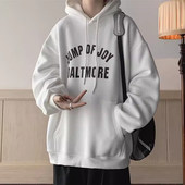 薄款 2026oversize复古男外套 宽松新款 卫衣连帽印花春秋季 上衣美式