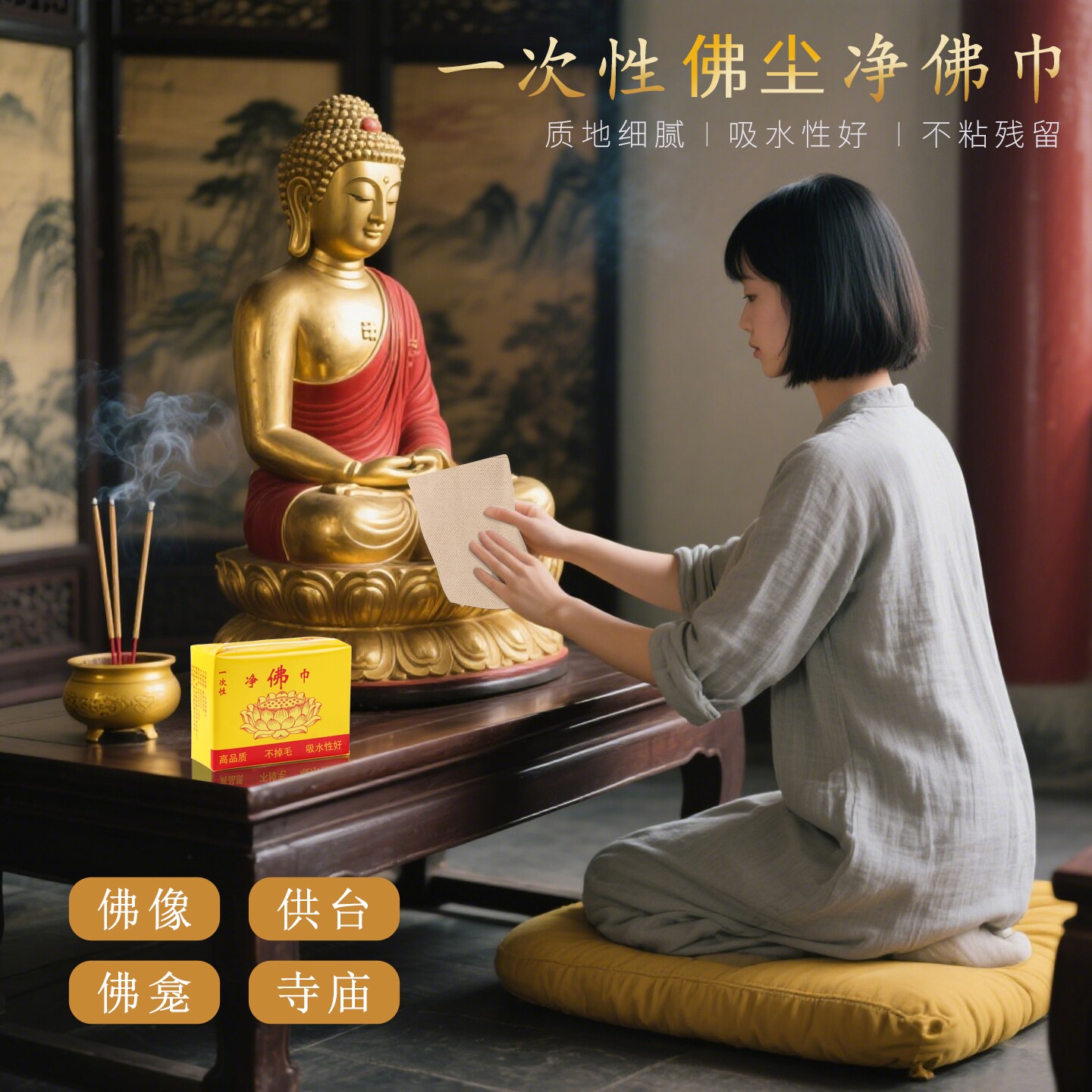 一次性净佛巾除尘神像法器清洁巾