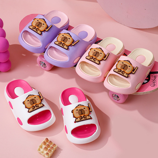 女童夏季EVA材质卡通动物图案室内防滑拖鞋儿童6到12岁凉拖鞋速干