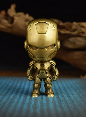 黄铜实心卡通机器人钢铁侠手办
